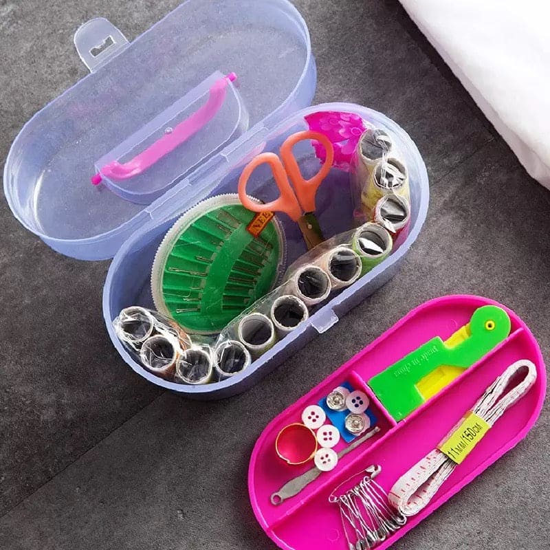 Mini Travel Sewing Box With Color Needle Threads, Sewing Supplies Organizer For Travel, Basic Emergency Sewing Kits Tools Set Mini Travel Sewing Box With Color Needle Threads, Sewing Supplies Organizer For Travel, Basic Emergency Sewing Kits Tools Set